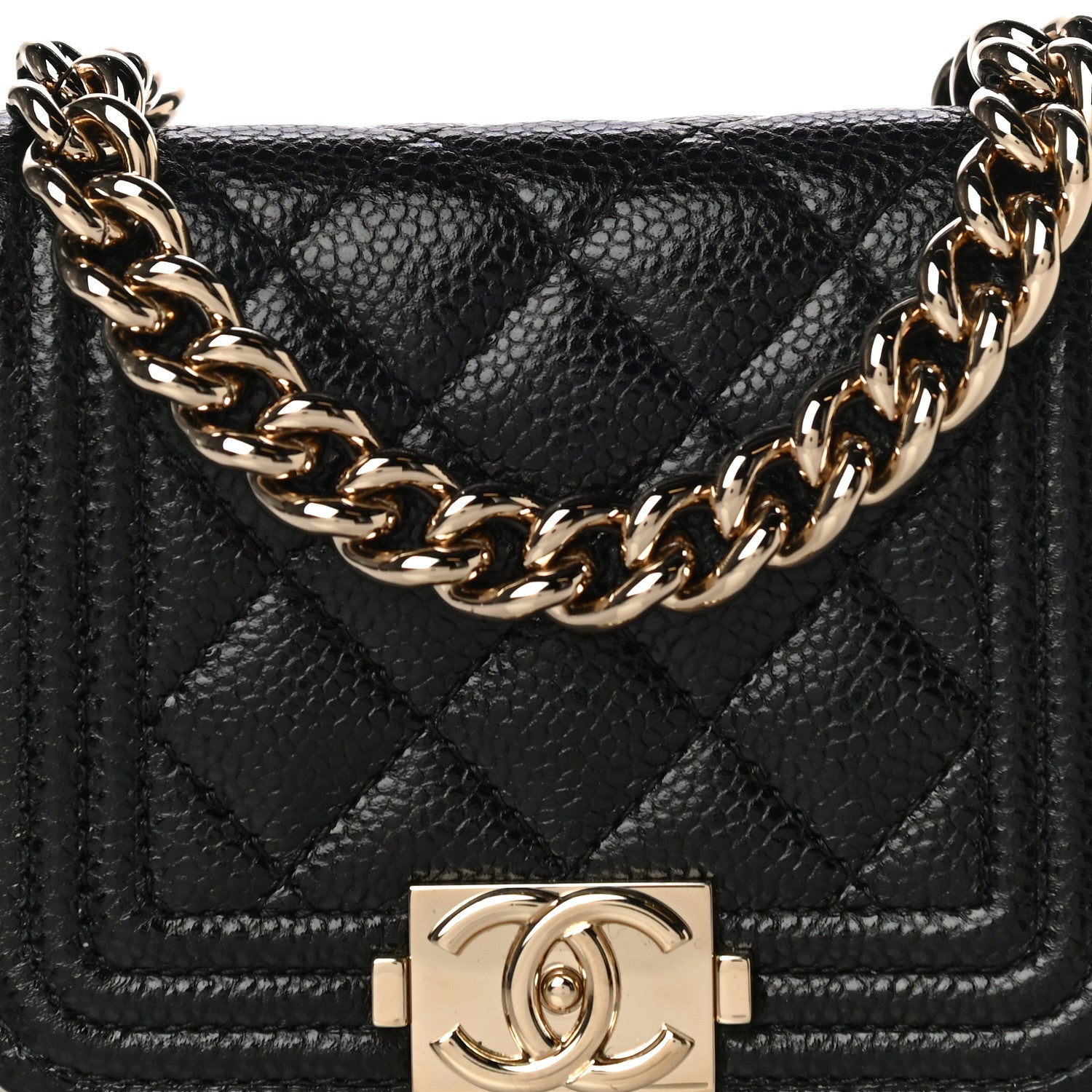Chanel Caviar Quilted Boy Flap Waist Belt Bag Black 7 of 14