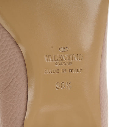 Valentino Garavani Pebbled Calfskin Rockstud Cage Ballerina Flats 36.5 Poudre 6 of 8