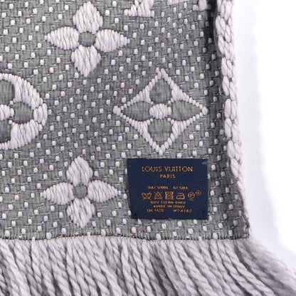 Louis Vuitton Wool Silk Logomania Scarf Pearl Grey 3 of 3