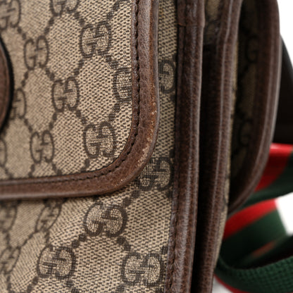 Gucci GG Supreme Monogram Web Small Neo Vintage Double Flap Messenger Bag  Beige New Acero 13 of 13