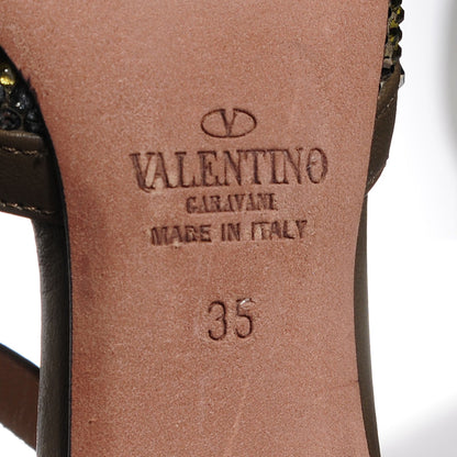 Valentino Garavani Crystal Camouflage Rockstud Ankle Strap 65mm Pumps 35 Black 5 of 5