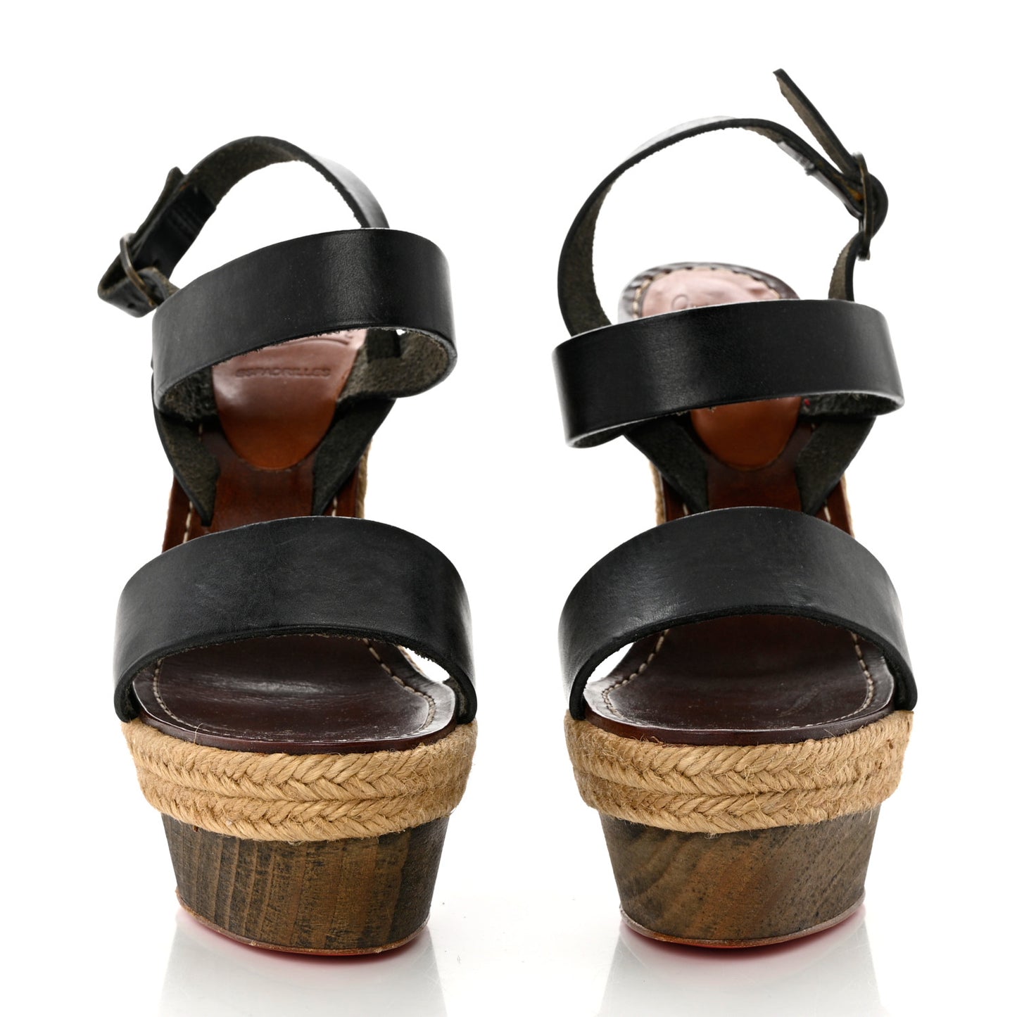 Calfskin Rope Satrinxa 120 Platform Sandals 35 Black