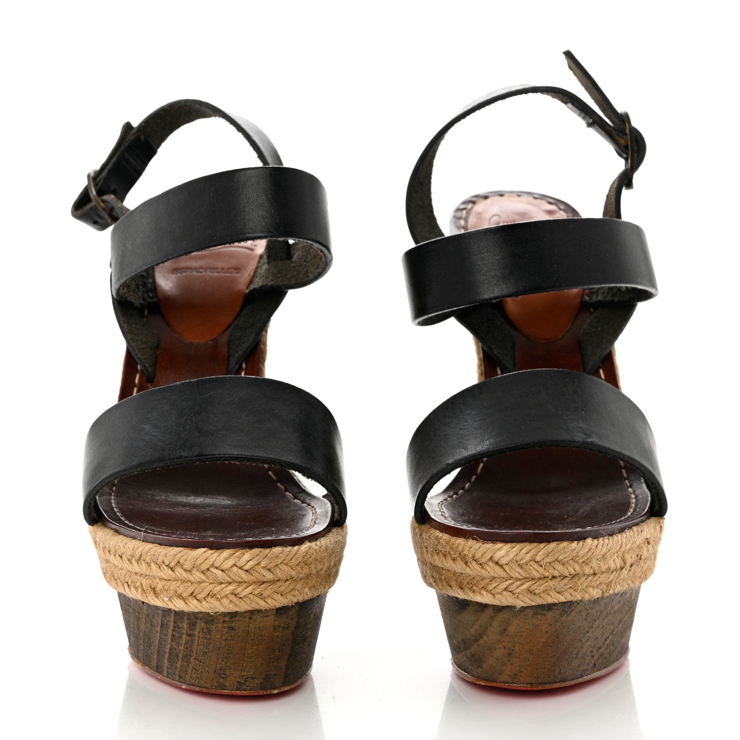 Christian Louboutin Calfskin Rope Satrinxa 120 Platform Sandals 35 Black 2 of 8