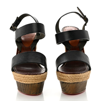 Christian Louboutin Calfskin Rope Satrinxa 120 Platform Sandals 35 Black 2 of 8