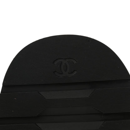 Chanel Shiny Calfskin Velvet Quilted Lace Up Combat Boots 40 Blue Black 7 of 9