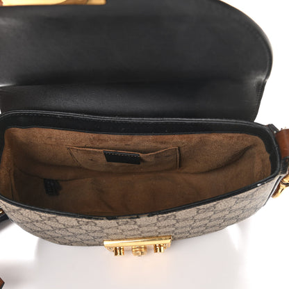 Gucci GG Supreme Monogram Web Medium Padlock Messenger Shoulder Bag Black 5 of 10
