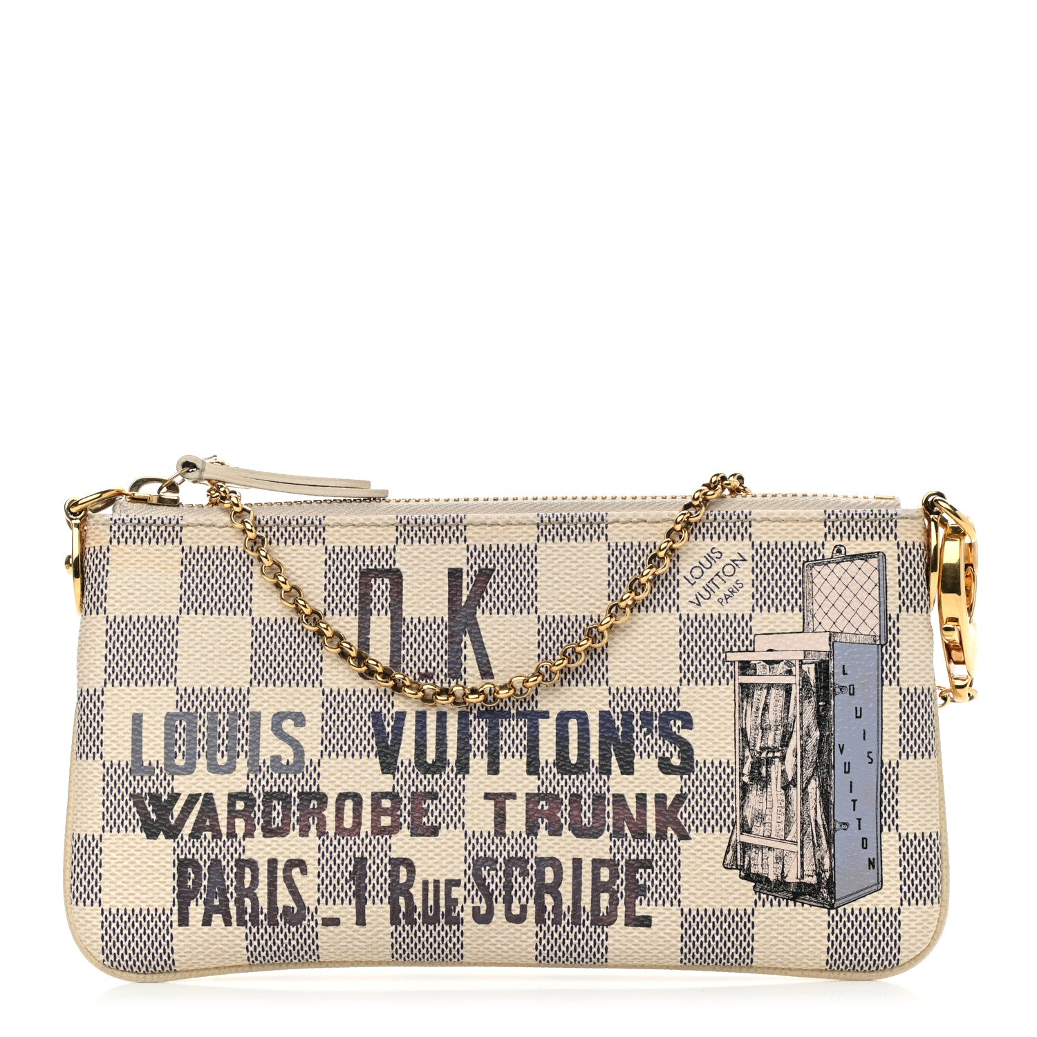 Louis Vuitton Damier Azur Trunk Pochette Milla MM 1 of 10