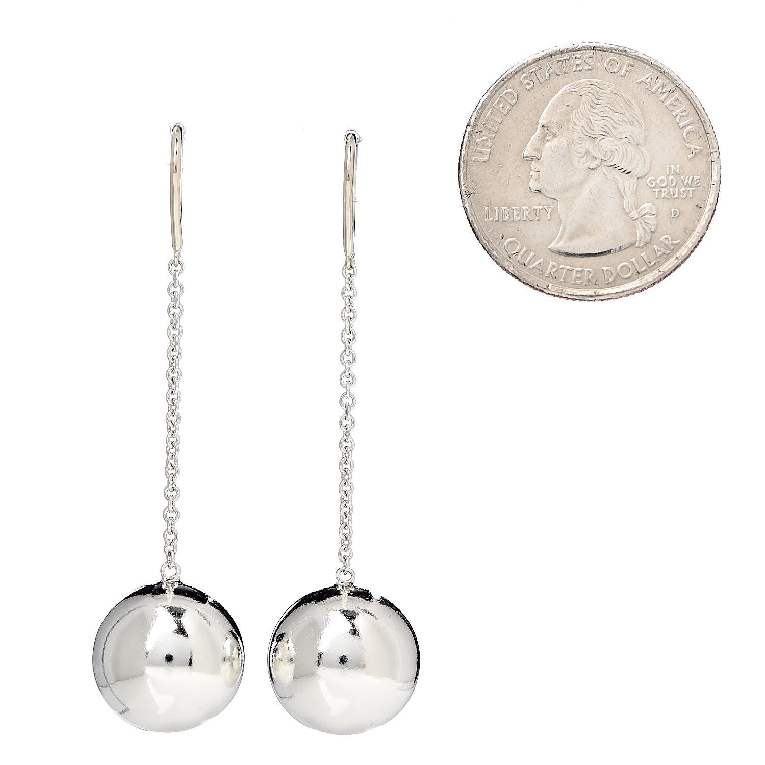 Tiffany Sterling Silver 14mm HardWear Ball Hook Earrings 2 of 4