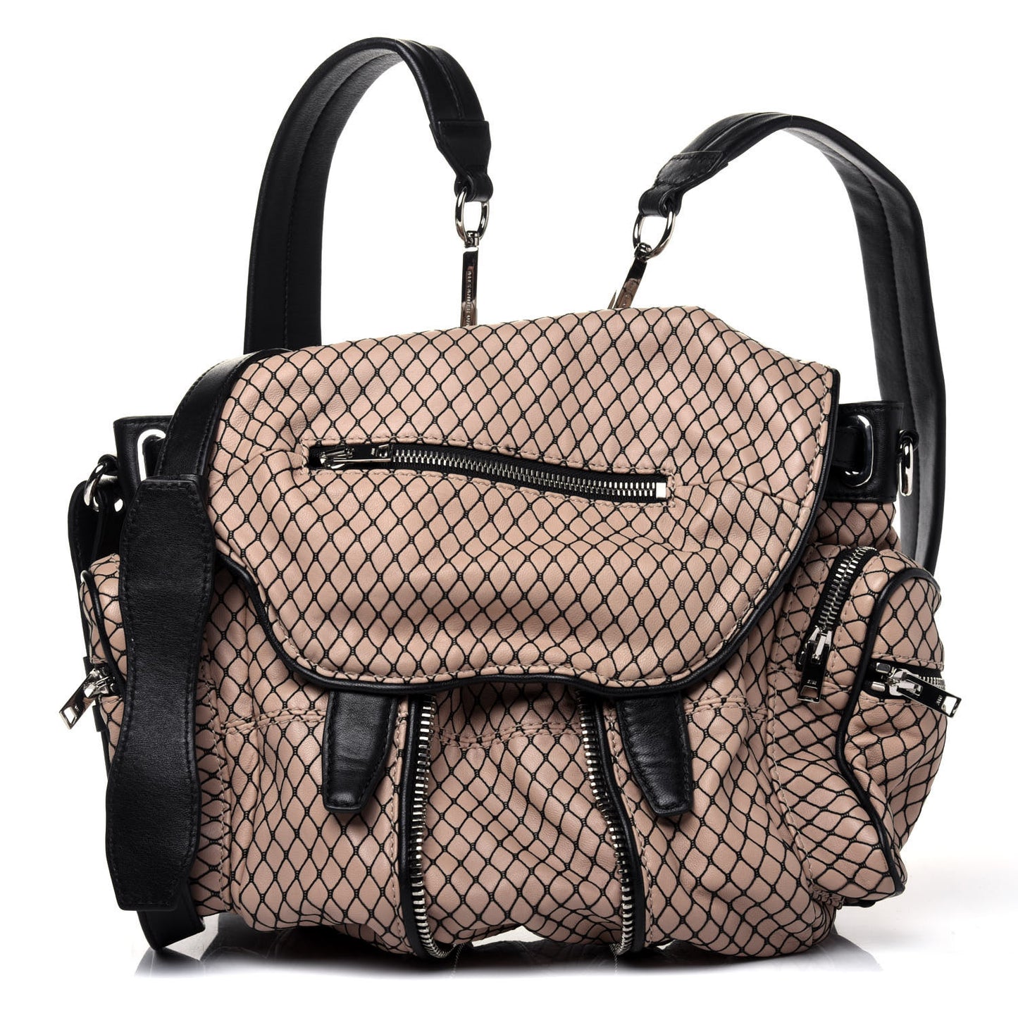Lambskin Embroidered Mini Marti Backpack Bag Beige