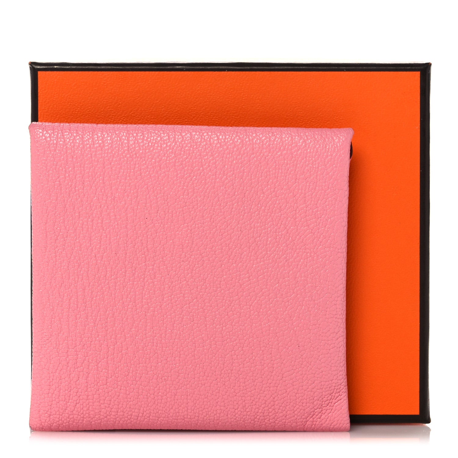 Hermes Chevre Mysore Verso Bastia Coin Purse Rose Confetti Brique 8 of 8
