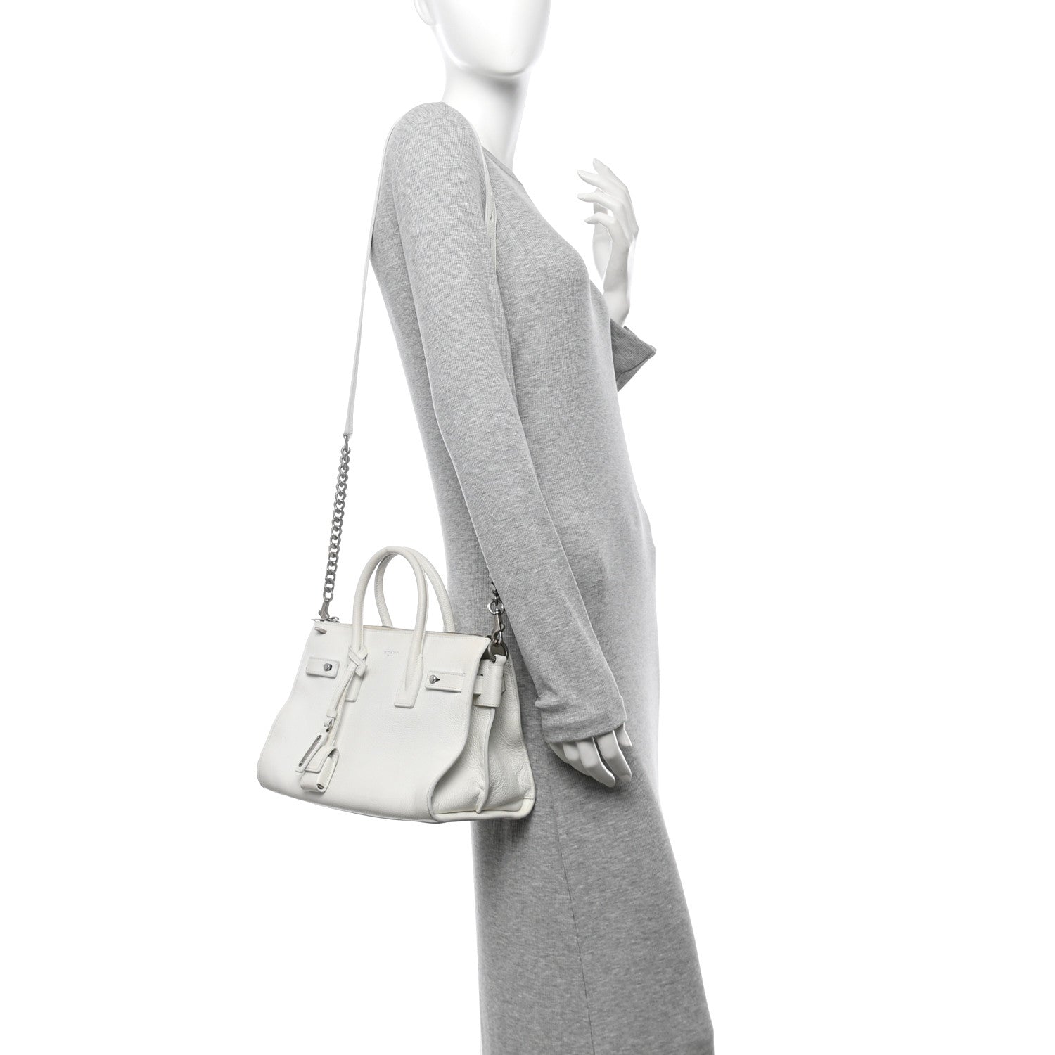 Saint Laurent Calfskin Baby Supple Sac De Jour White 2 of 19