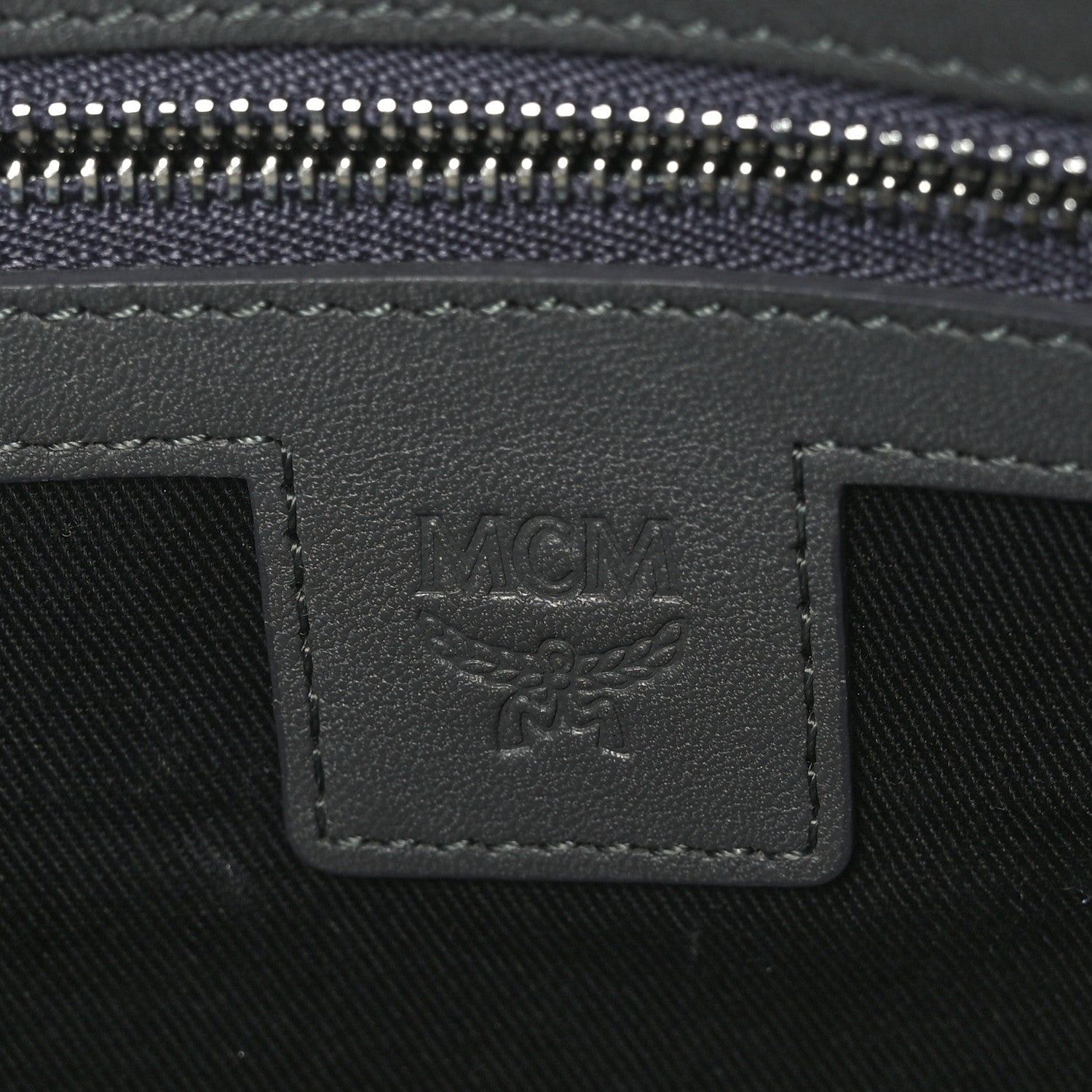 MCM Visetos Liz Shopper Tote Pouch Phantom Grey 6 of 6