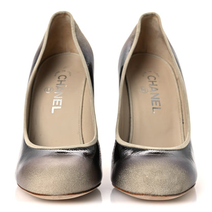 Chanel Patent Ombre Pumps 40 Beige Black 3 of 16