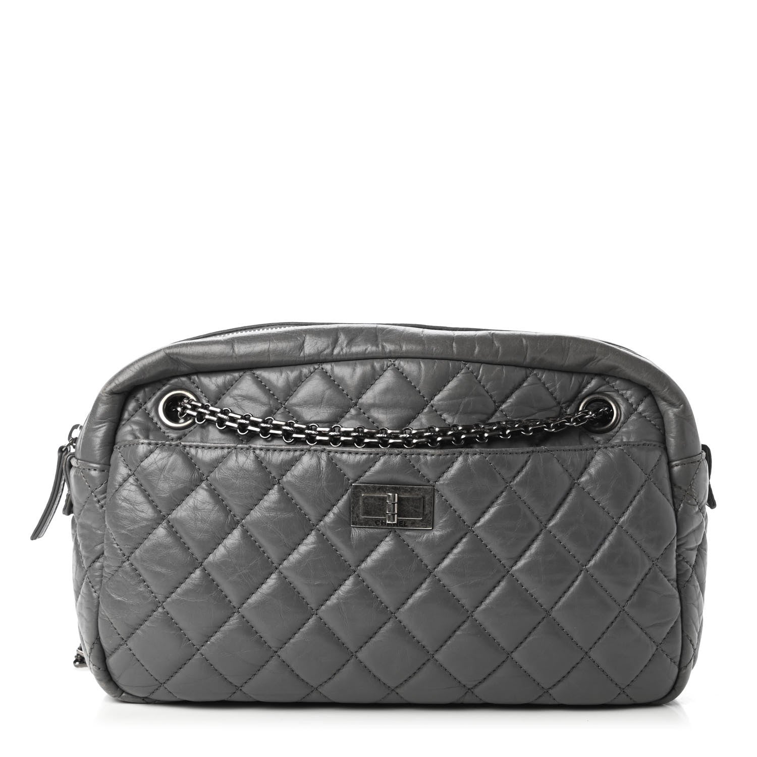 Chanel Aged Calfskin Quilted Medium Reissue Camera Case Grey 1 of 10
