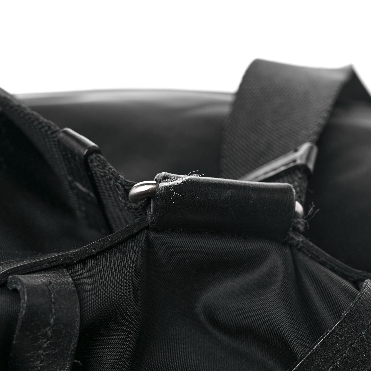 Prada Tessuto Nylon Calfskin Medium Backpack Black 12 of 13