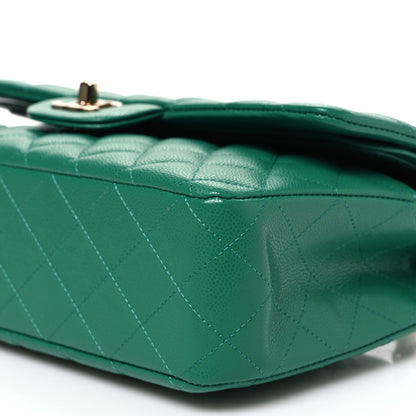 Chanel Caviar Quilted Medium Double Flap Green 10 of 10