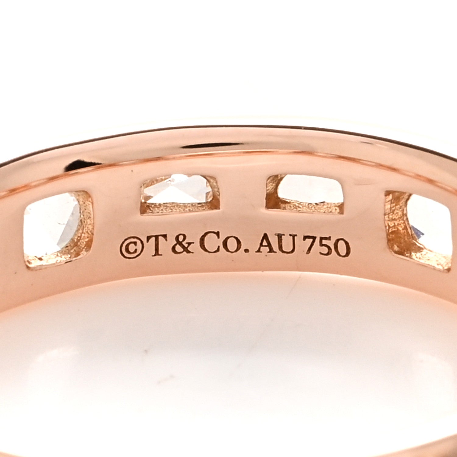 Tiffany 18K Rose Gold Diamond Metro Rose Cut Eternity Band Ring 46 3.75 4 of 4