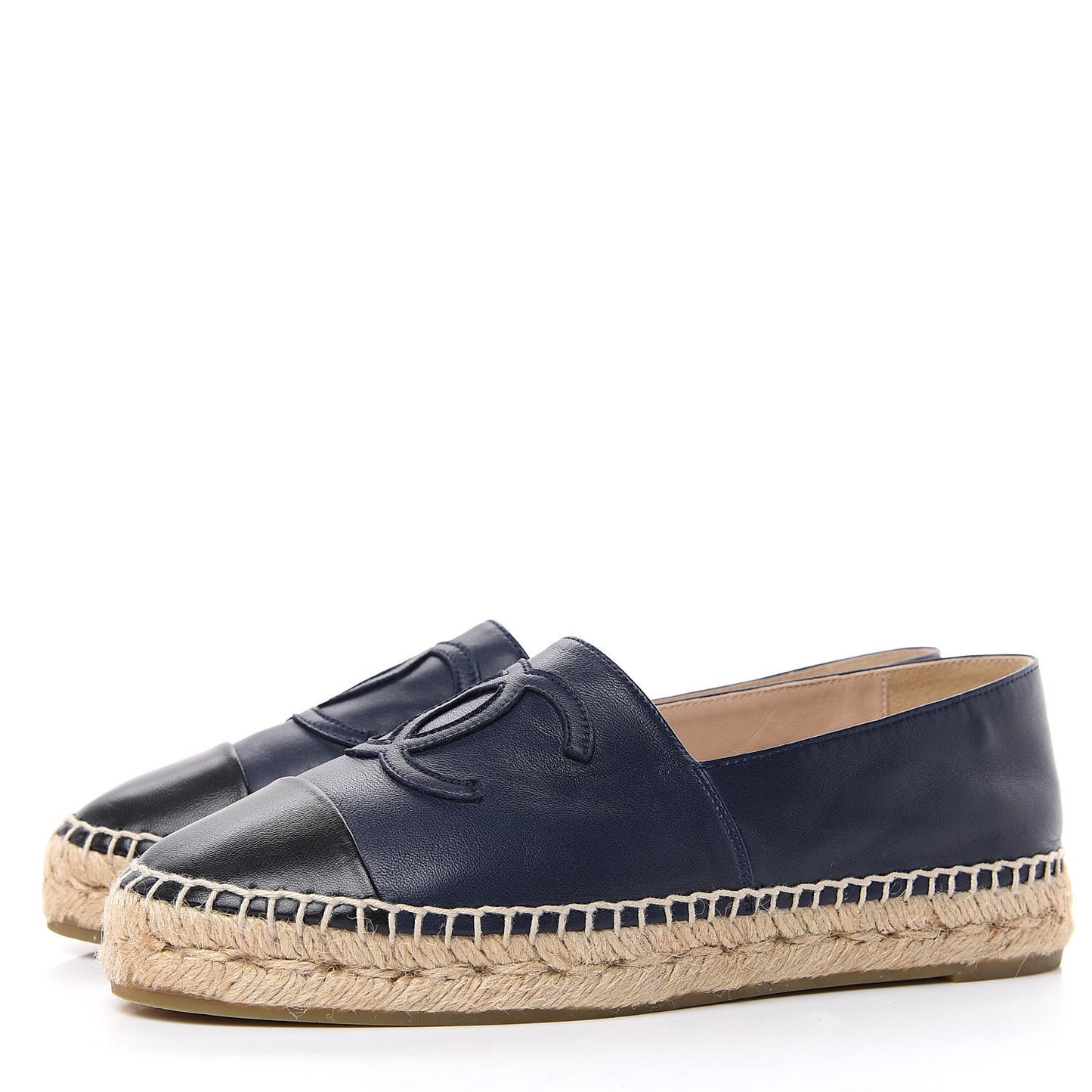 Lambskin CC Espadrilles 37 Navy Black