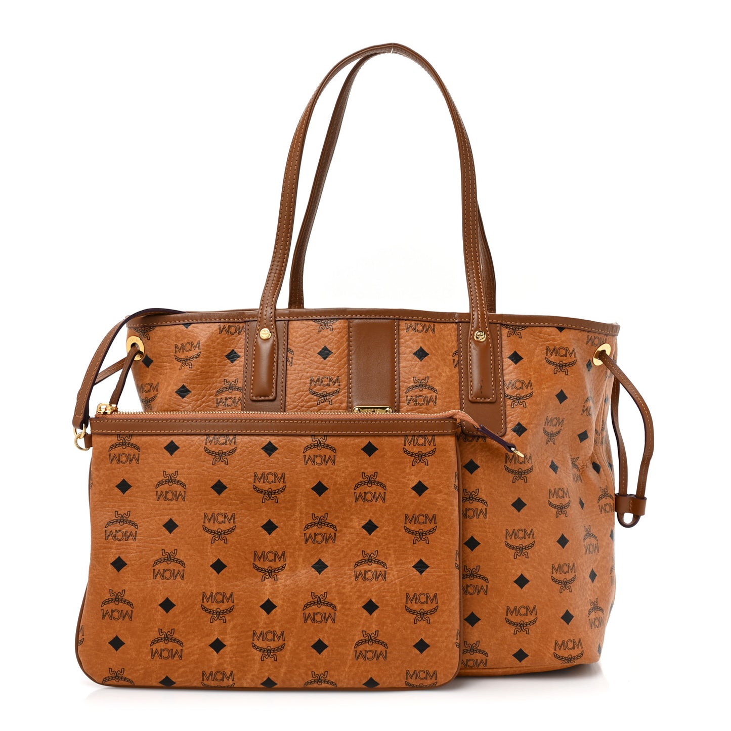 Visetos Medium Liz Reversible Shopper Tote Cognac