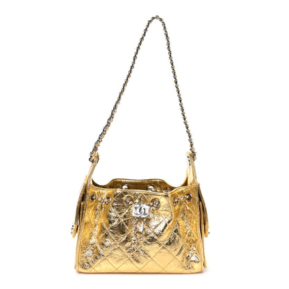 Chanel Metallic Aged Calfskin Quilted Mini Chanel 25 Handbag Gold 1 of 10