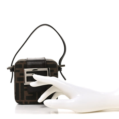 Fendi Zucca Mini Baguette Box Bag Tobacco Black 2 of 9