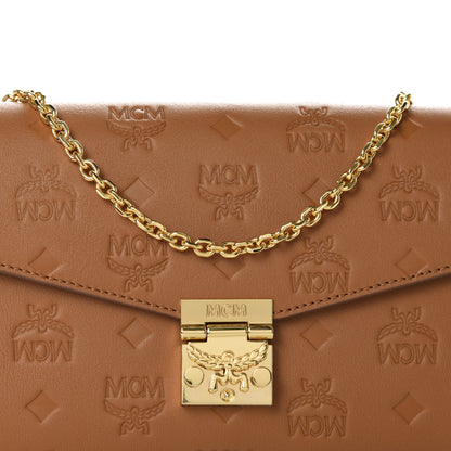 MCM Calfskin Ottomar Monogram Medium Millie Crossbody Bag Cognac 9 of 9