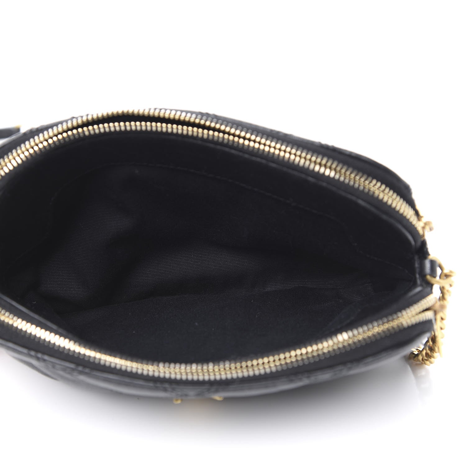 Saint Laurent Grained Lambskin Quilted Mini Becky Double Zip Bag Black 5 of 11