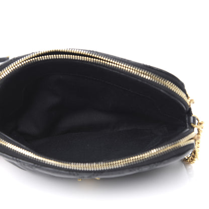 Saint Laurent Grained Lambskin Quilted Mini Becky Double Zip Bag Black 5 of 11
