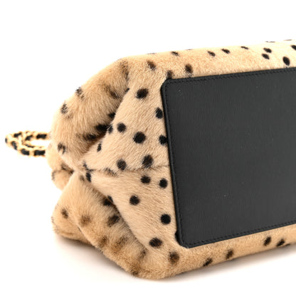 Chanel Pony Hair Cheetah Printed Lambskin Clutch With Chain Beige Black 10 of 11