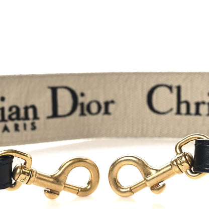 Christian Dior Canvas Embroidered Shoulder Strap Black 3 of 4
