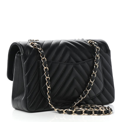 Chanel Lambskin Chevron Quilted Small Double Flap Black 3 of 17