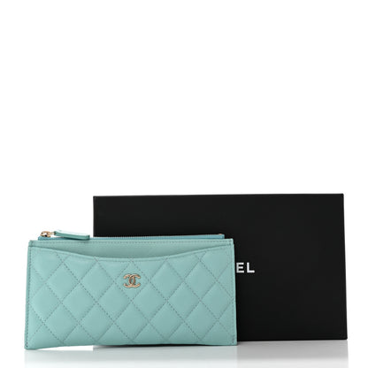 Chanel Caviar Quilted Classic Zip Pouch Light Blue 8 of 8