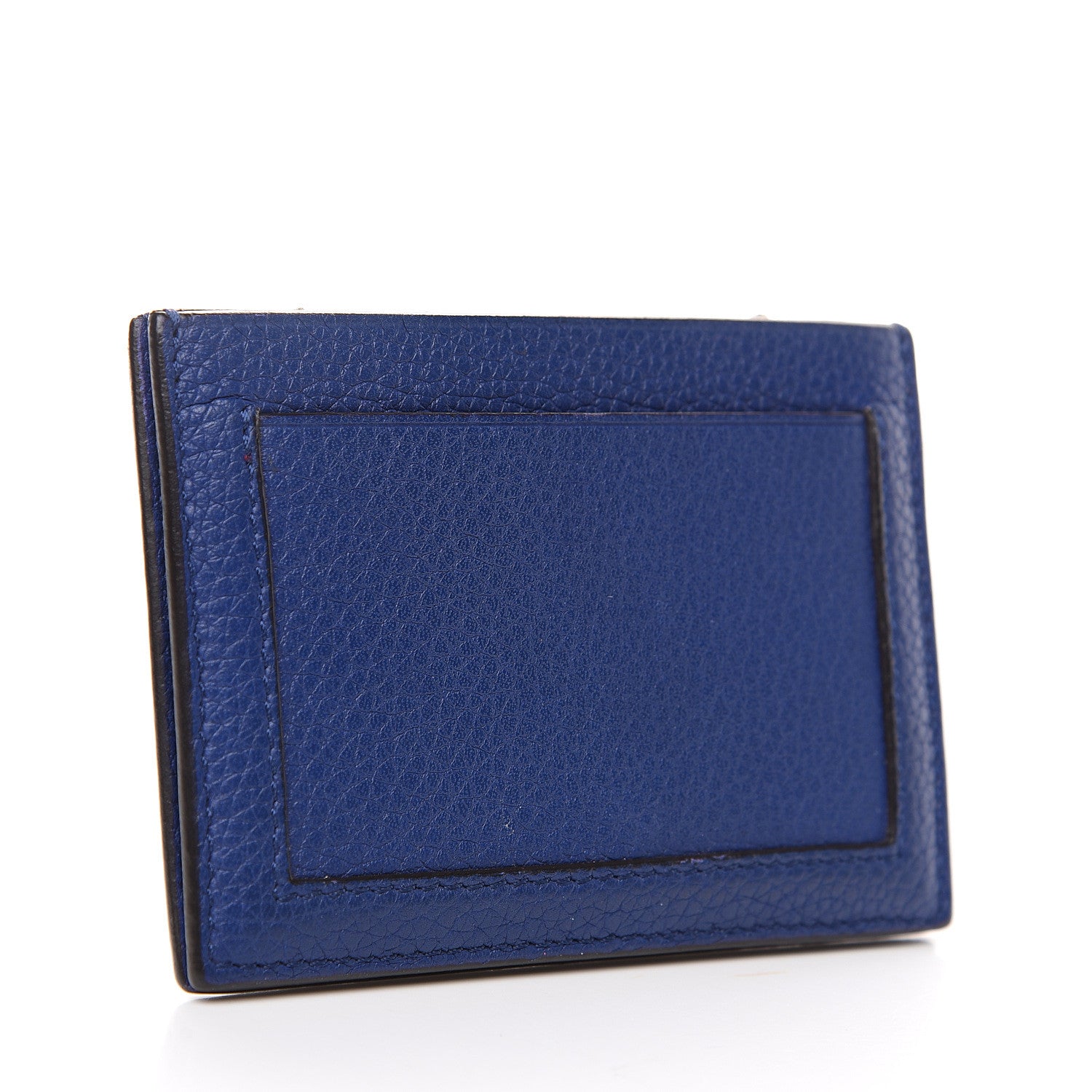 Celine Drummed Calfskin Gusset Card Holder Indigo 2 of 5