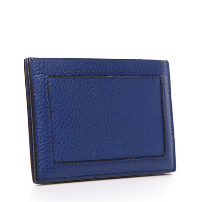Celine Drummed Calfskin Gusset Card Holder Indigo 2 of 5