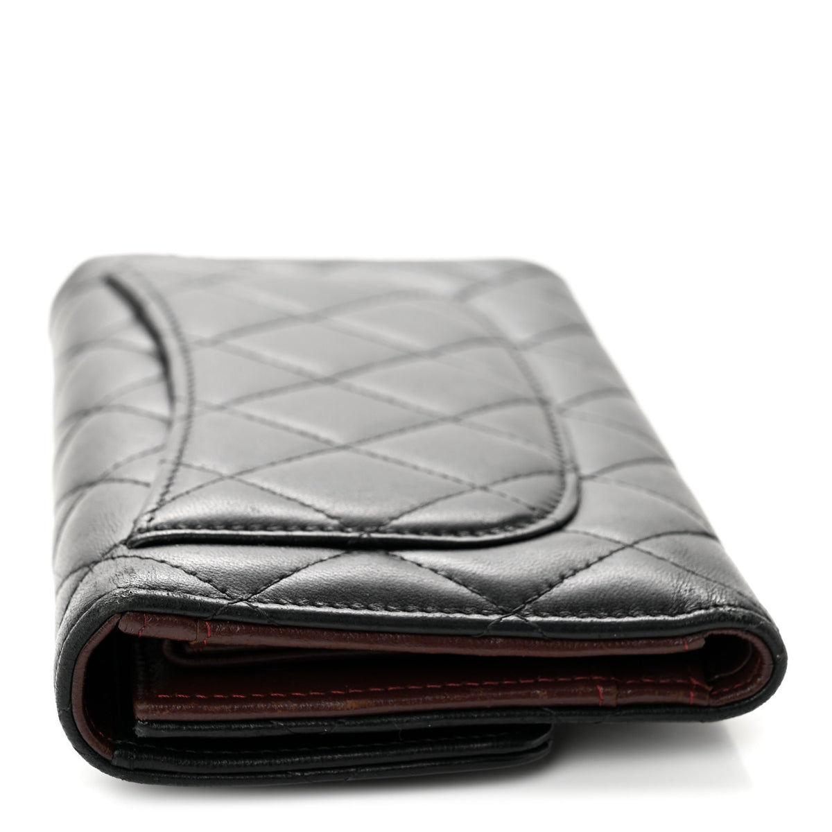 Chanel Lambskin Quilted Large Gusset Flap Wallet Black 9 of 10
