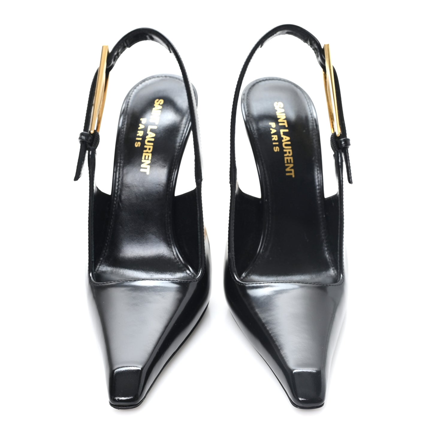 Glazed Calfskin Lee Slingback Pumps Black 35 Black