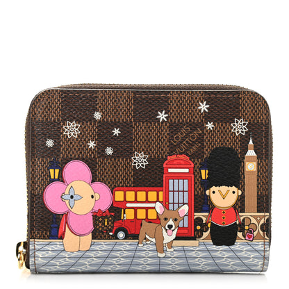 Louis Vuitton Damier Ebene 2021 Christmas Animation London Zippy Coin Purse Red 1 of 6