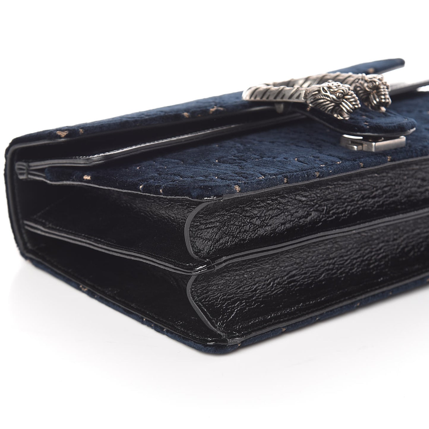 Velvet Skipper GG Monogram Small Dionysus Shoulder Bag Blue Beige Black