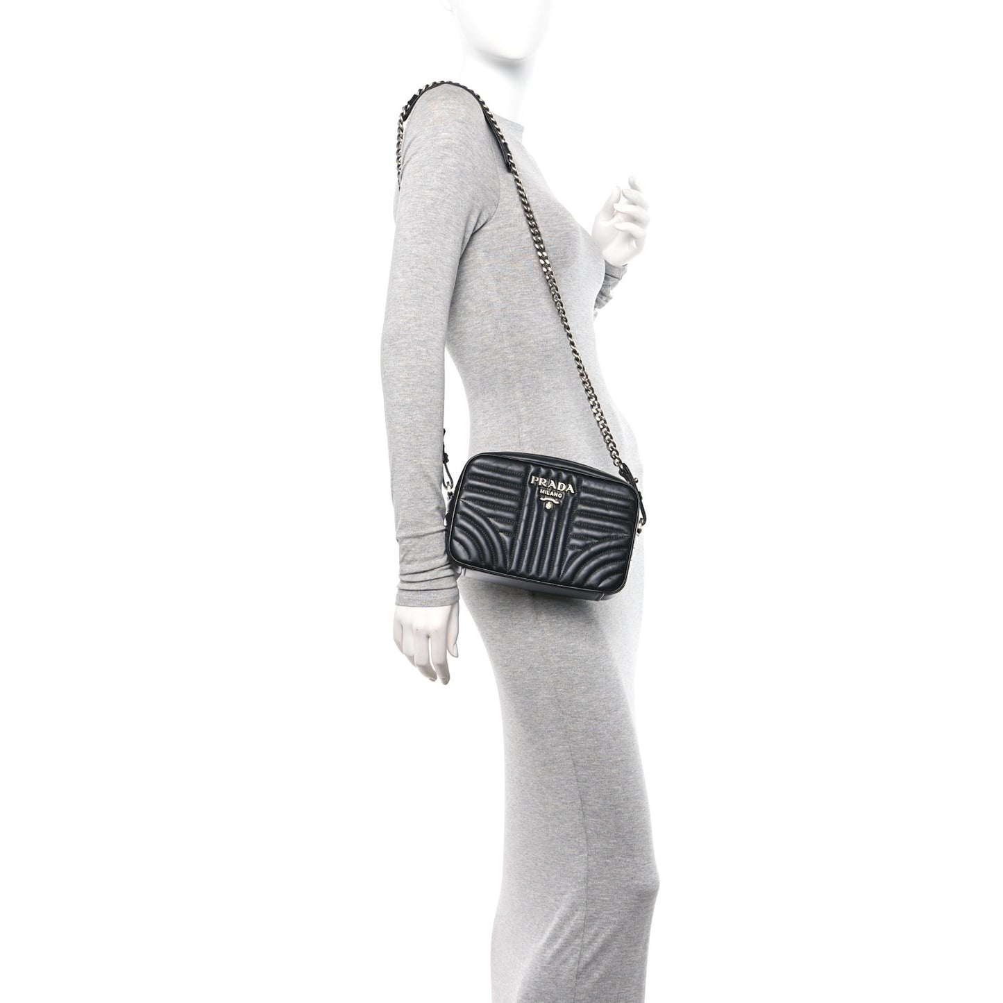 Soft Calfskin Diagramme Camera Bag Black