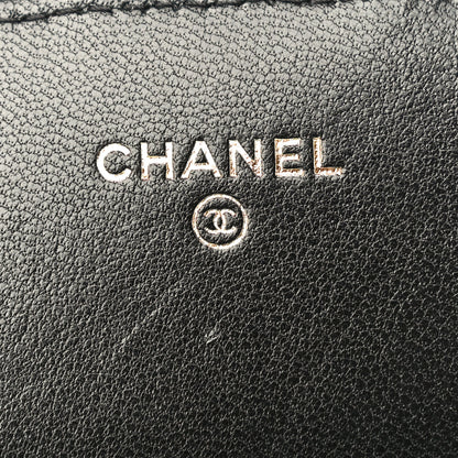 Chanel Goatskin Quilted Chic Pearls Clutch With Chain Black 5 of 15
