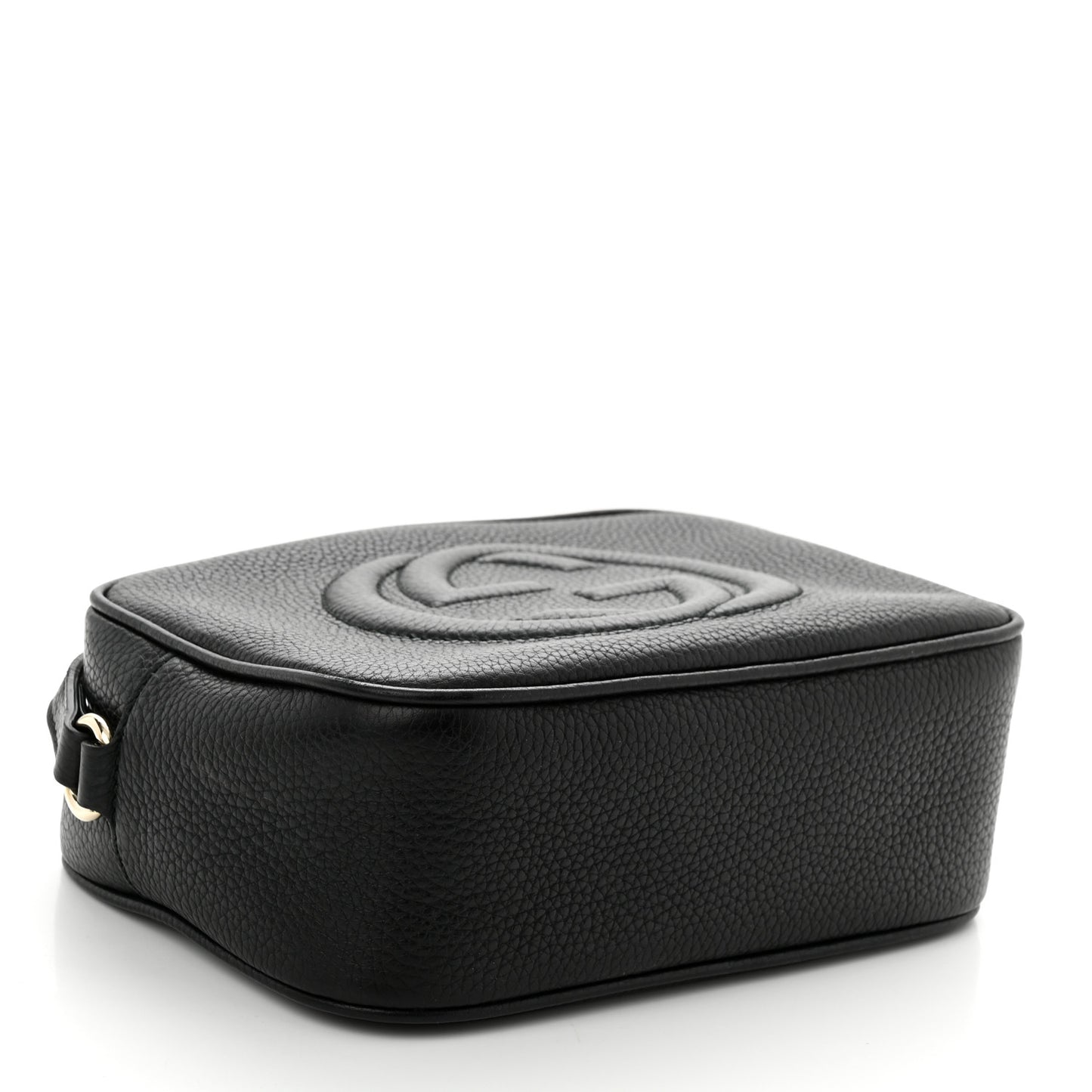 Pebbled Calfskin Small Soho Disco Bag Black