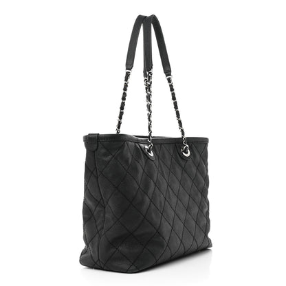 Chanel Grained Calfskin Quilted Small Daily Shopping Tote Black 3 of 19