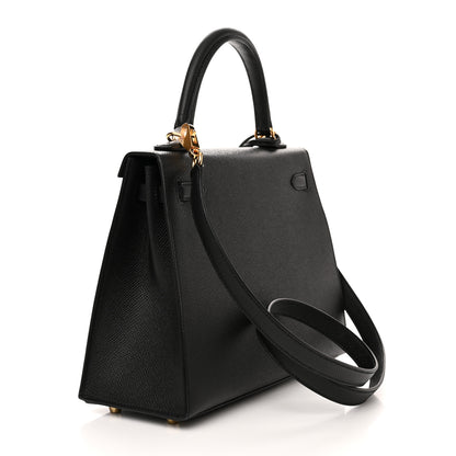 Hermes Epsom Kelly Sellier 25 Black 3 of 10