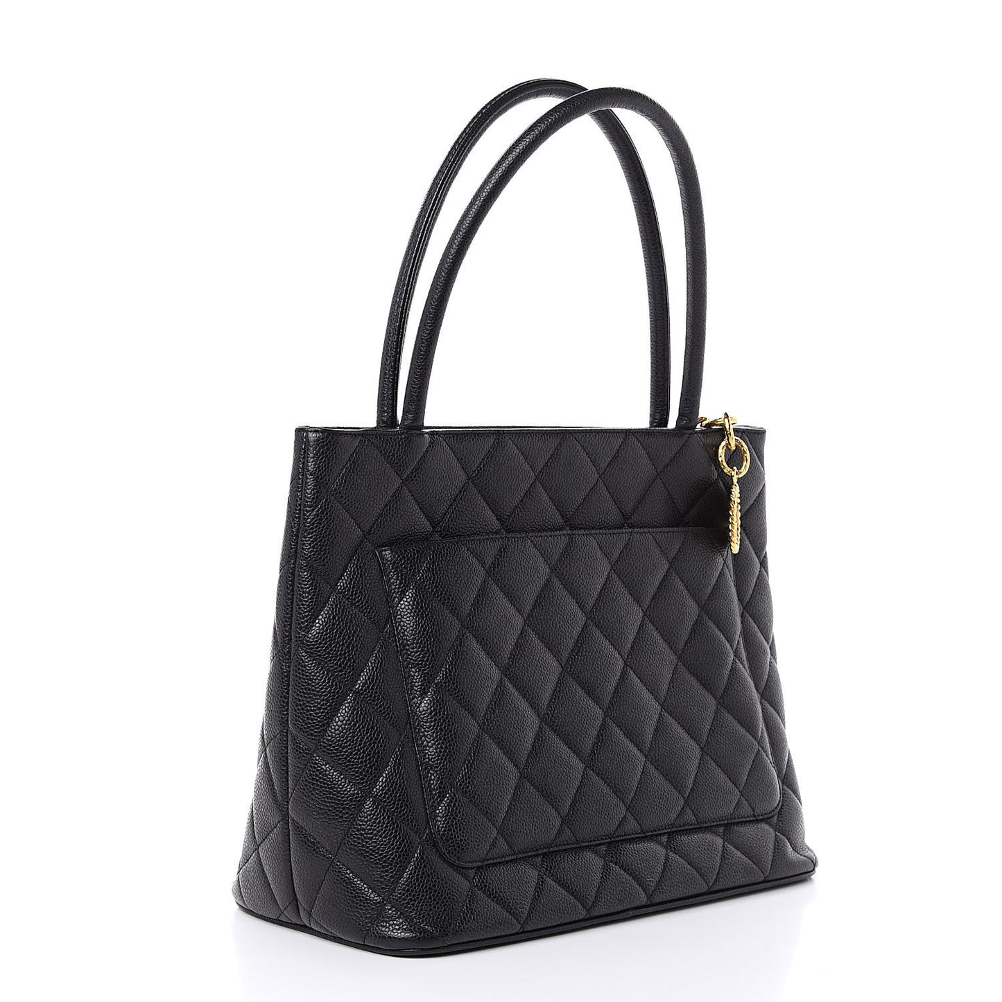 Caviar Quilted Medallion Tote Black