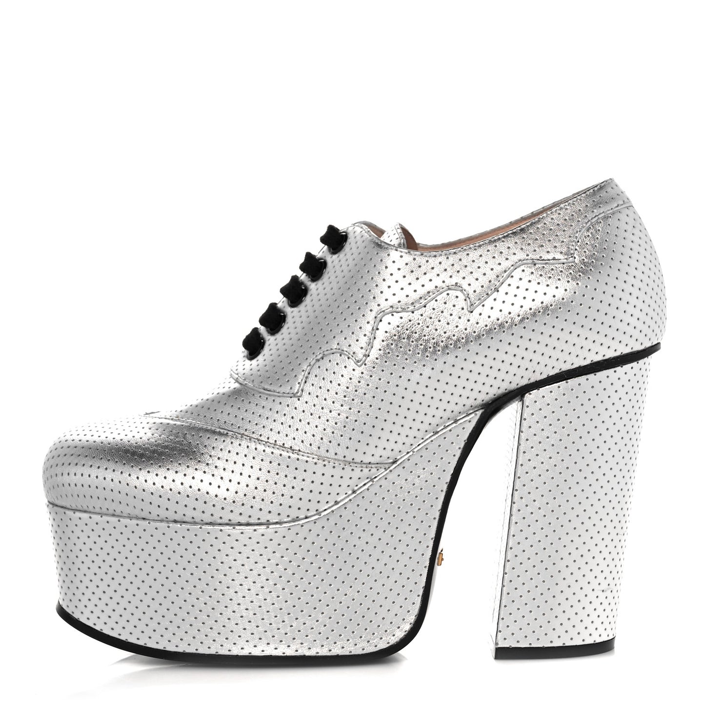 Calfskin Otis Platform Loafers 40 Silver