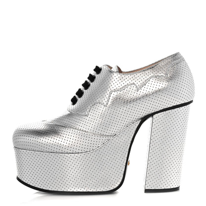 Gucci Calfskin Otis Platform Loafers 40 Silver 1 of 8
