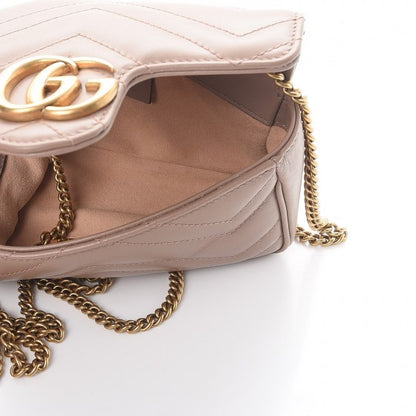 Gucci Calfskin Matelasse Super Mini GG Marmont Shoulder Bag Porcelain Rose 6 of 10