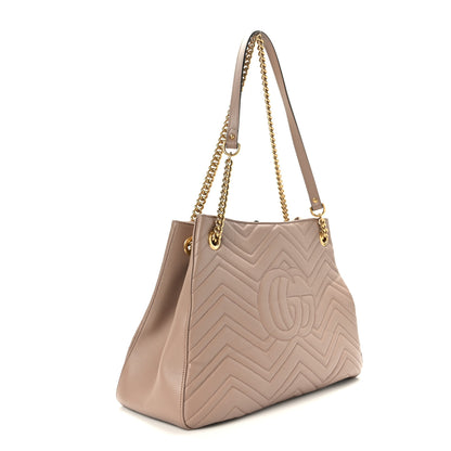 Gucci Calfskin Matelasse Medium GG Marmont Shoulder Tote Bag Porcelain Rose 2 of 8