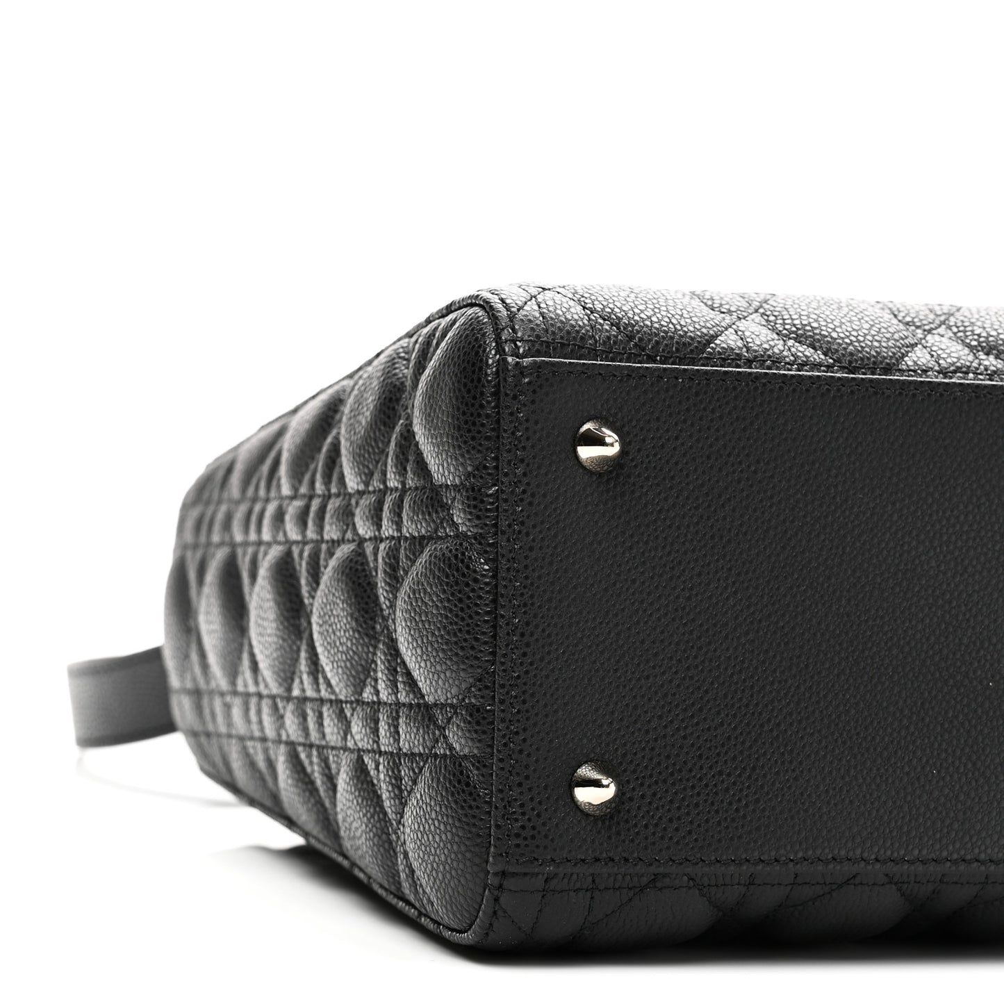 Grained Calfskin Cannage Medium Lady Dior Black