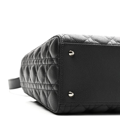 Christian Dior Grained Calfskin Cannage Medium Lady Dior Black 9 of 11